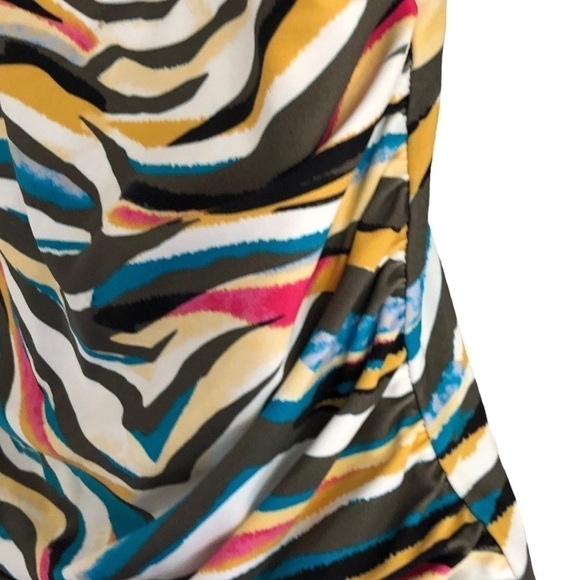 DKNY Ruffle Plunge Underwire Tummy Control One Piece Swimsuit Size 18 NWT - Picture 6 of 15